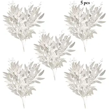 5 Стволови Изкуствени Фалшиви Растения Декор Реалистична Изкуствена Тъкан Листа Клони Украса За Сватбената Парти Аксесоари За Събития до 21,65 инча