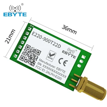 100шт E220-900T22D Ebyte Ниска консумация на енергия LLCC68 Suzan Модул 868 Mhz 915 Mhz Безжични Радиочестотни модул на далечни разстояния CE FCC RoHS