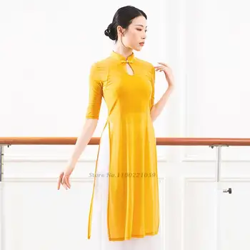2022 древно китайско класическото ципао рокля ципао традиционната рокля фино дамско дебнещ рокля ципао танцови ципао рокля